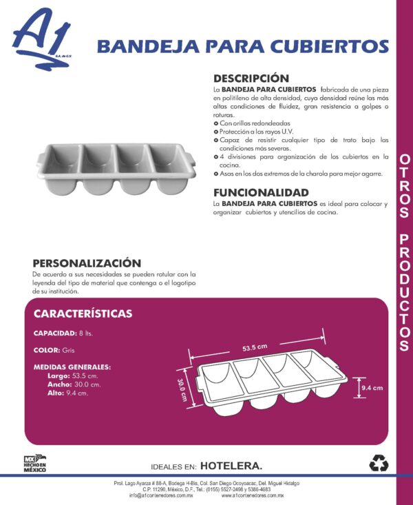 Bandeja para cubiertos