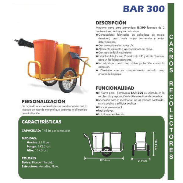 CARRO DE LIMPIEZA BAR-300