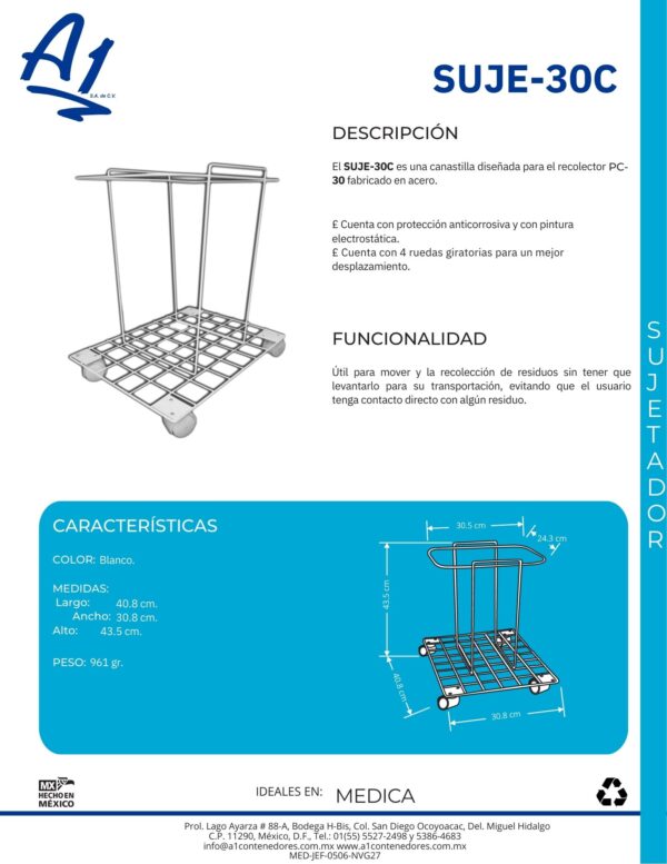 Canastilla Para RECOLECTOR SUJE-30-C
