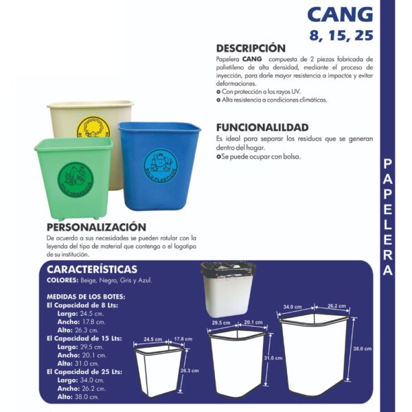 PAPELERA CANG-8 | CANG-15 | CANG-25