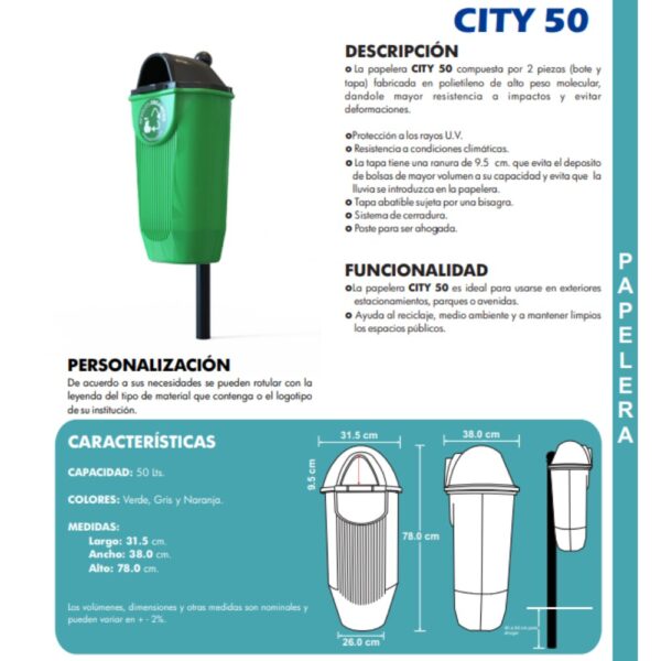 Papelera CITY-50