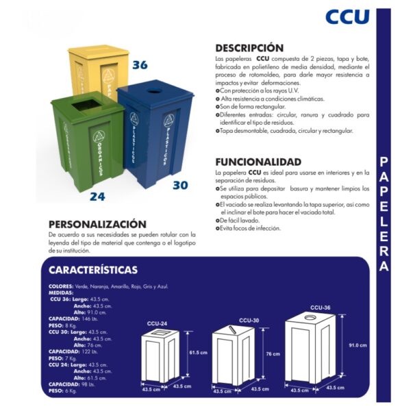 Papelera CCU-24 | CCU-30 | CCU-36
