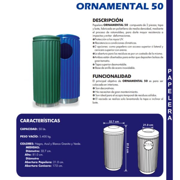 Papelera ORNAMENTAL 50