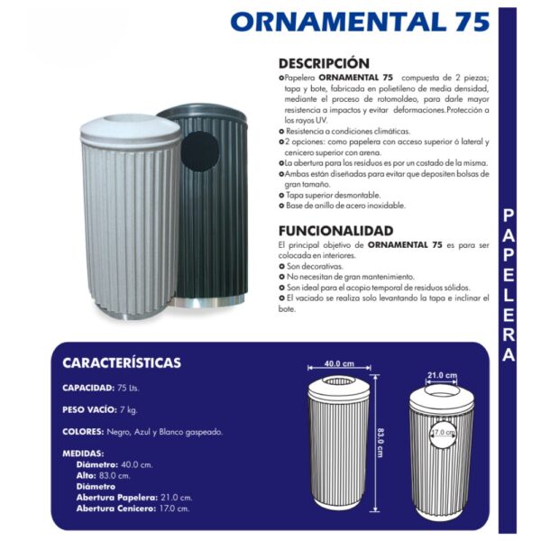 Papelera ORNAMENTAL-75