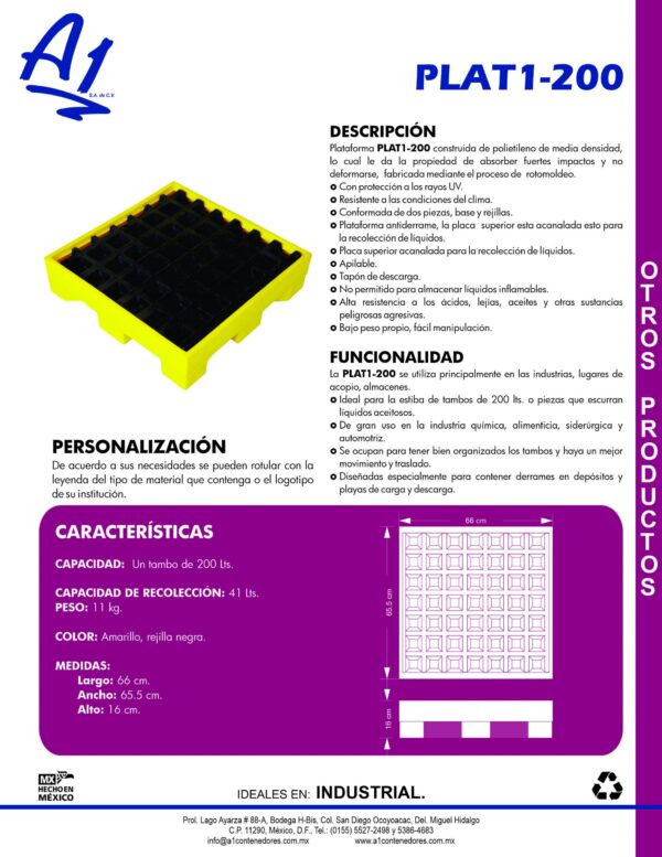 Plataforma ANTIDERRAME PLAT1-200