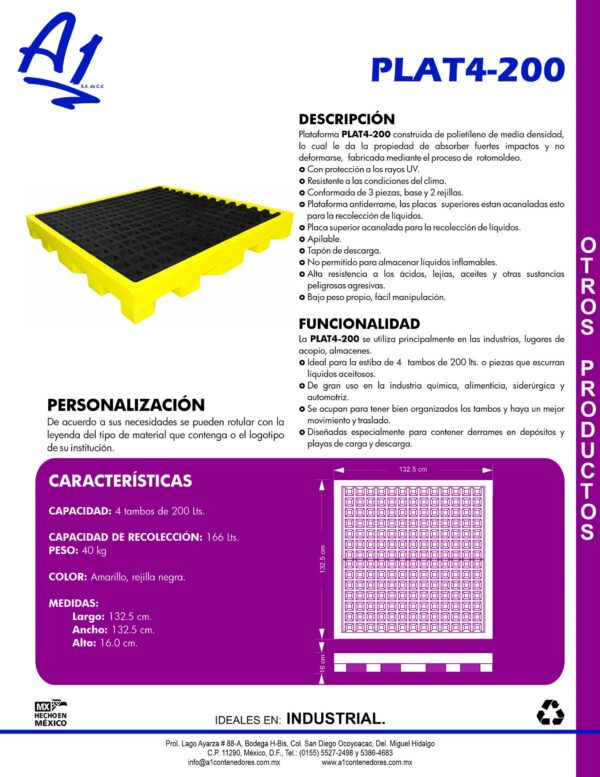 Plataforma  Antiderrame PLAT4-200