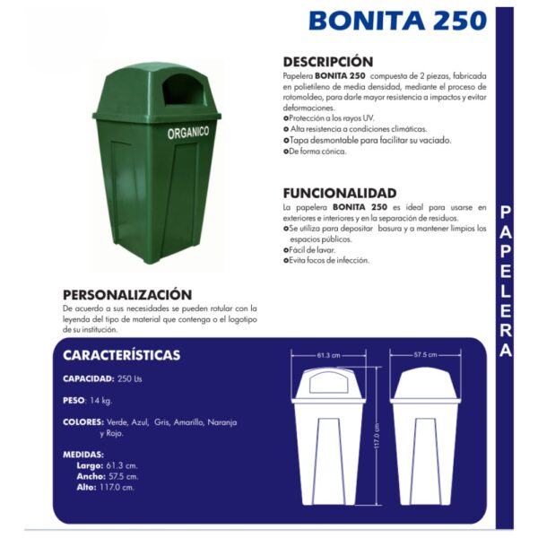 Papelera BONITA-250