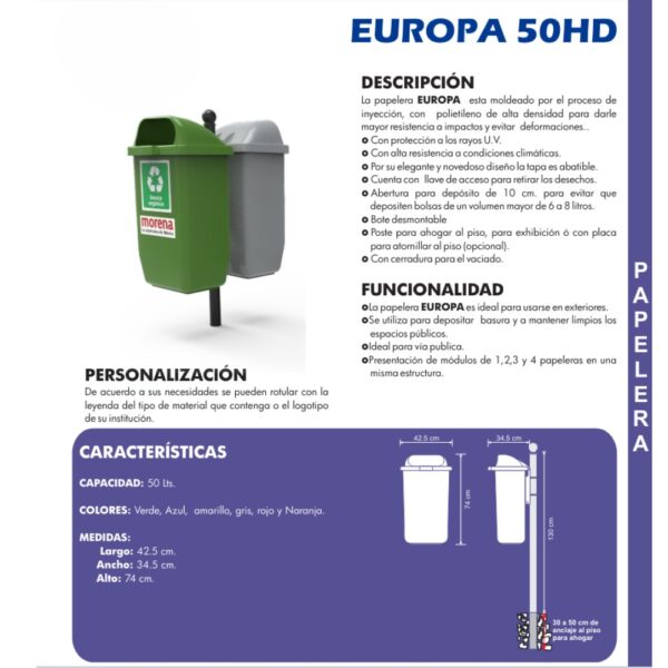 PAPELERA EUROPA 50-HD