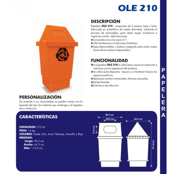 PAPELERA OLE-210