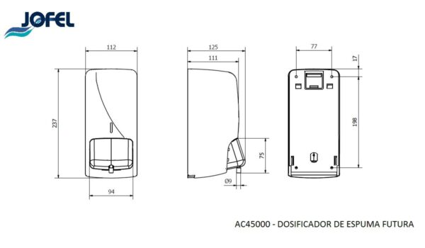 JABONERA ESPUMA FUTURA RELLENABLE INOXIDABLE SATINADA