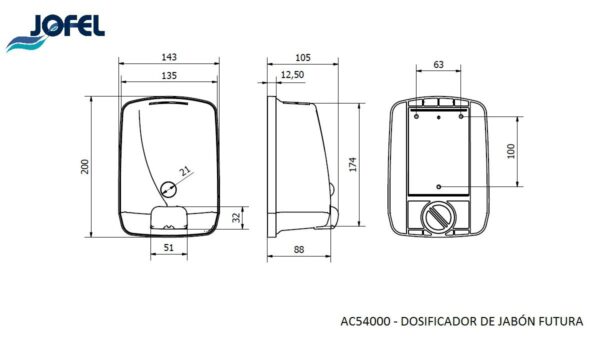 JABONERA FUTURA RELLENABLE INOXIDABLE SATINADA