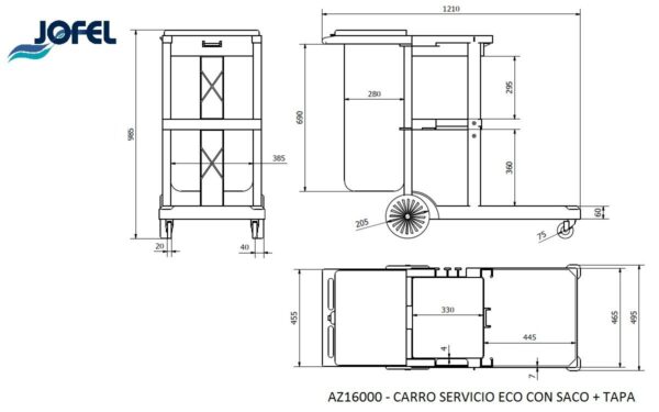 CARRO DE SERVICIO ECO CON SACO