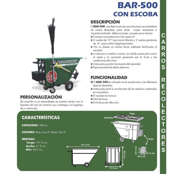 CARRO BARRENDERO BAR-500