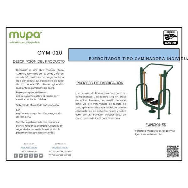 EJERCITADOR TIPO CAMINADORA GYM 010