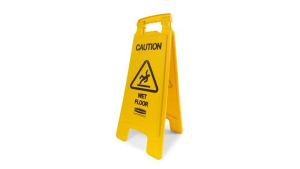 Señal de piso Multilingual 2 caras"CUIDADO PISO MOJADO " (SKU FG611200)