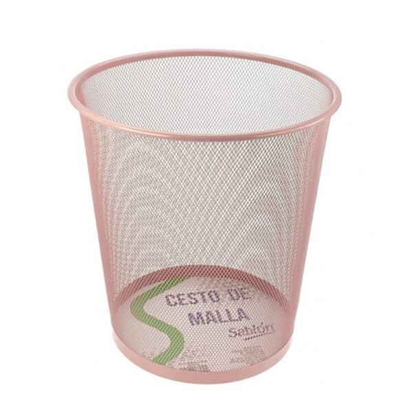 CESTO DE MALLA REDONDO ROSA
