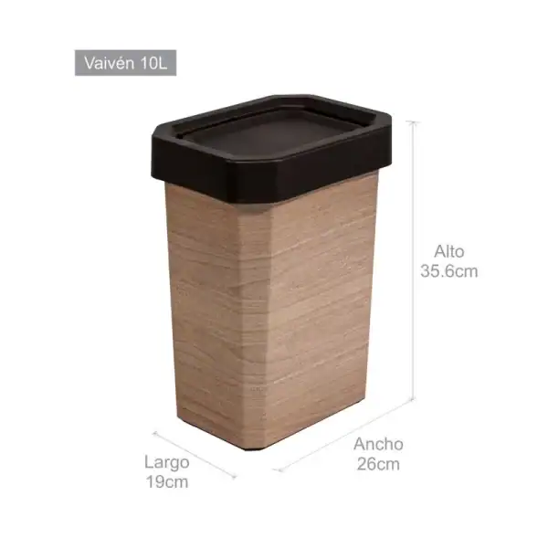Papelera Estrabins Vaiven 10L IML Rovere Café
