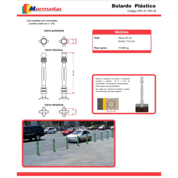 BOLARDO PLASTICO