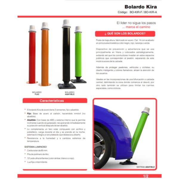 Bolardo KIRA ACERO PINTADO CON LUZ